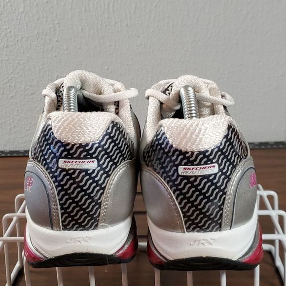 Skechers Shape Ups 12371 Fitness Toning Exercise Walking Balance Shoes 10 Gr/Pnk - Picture 4 of 11